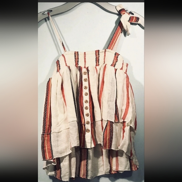 OSFA Muche ET Muchette Anthropologie Boho Strappy Flowy Vintage Peasant Top - Picture 2 of 11